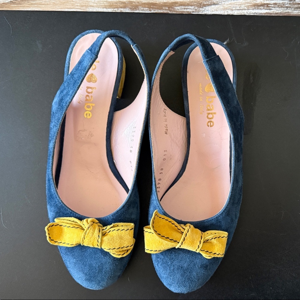 Bebe Women's Blue and Yellow Slingback Flats